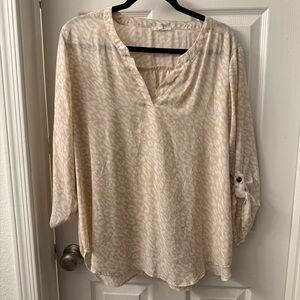 Maurices Cream Patterned Top XXL
